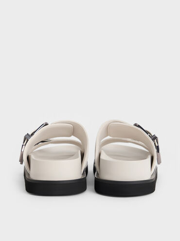 Kirke Buckled Double-Strap Sandals, White, hi-res