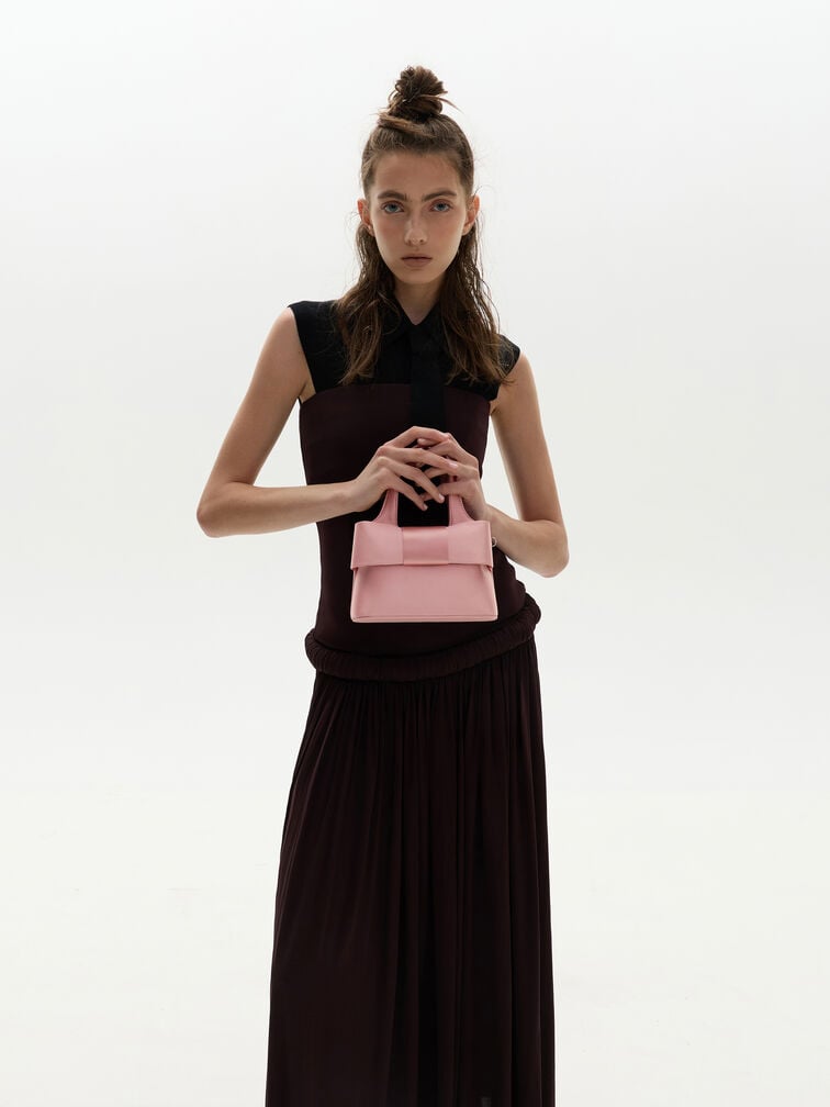 Aravis Bow Bucket Bag​, Pink, hi-res