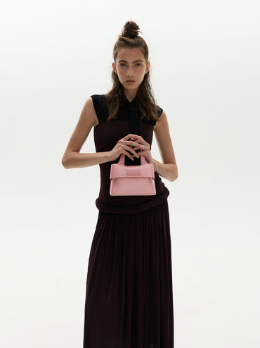 Aravis Bow Bucket Bag​, Pink, hi-res