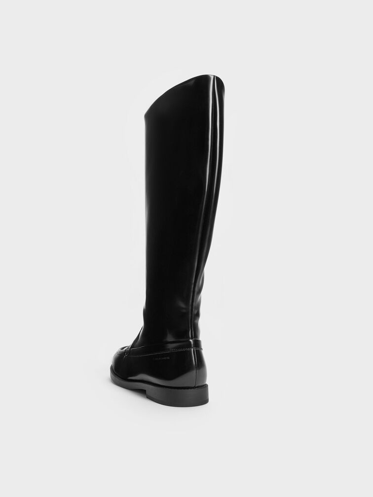 Jagger Knee-High Loafer-Boots, Black Box, hi-res