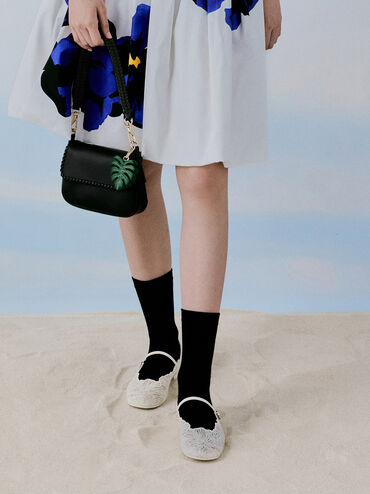 Blume Braided Shoulder Bag, Black, hi-res