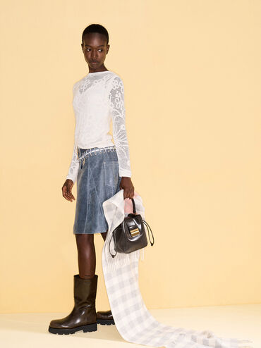 Charlot Elongated Bucket Bag, Dark Moss, hi-res