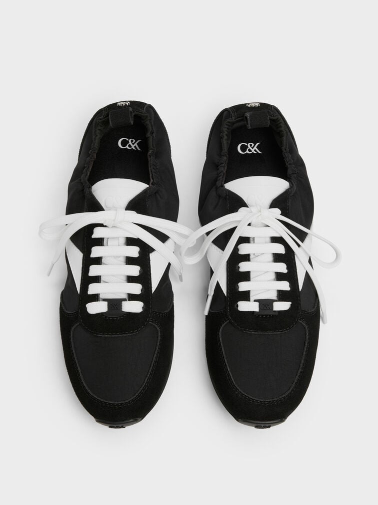 Jace Recycled Leather Sneakers, Black Textured, hi-res