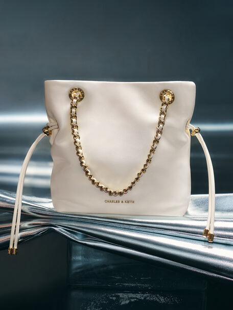Arya Braided-Chain Crossbody Bag, Cream, hi-res