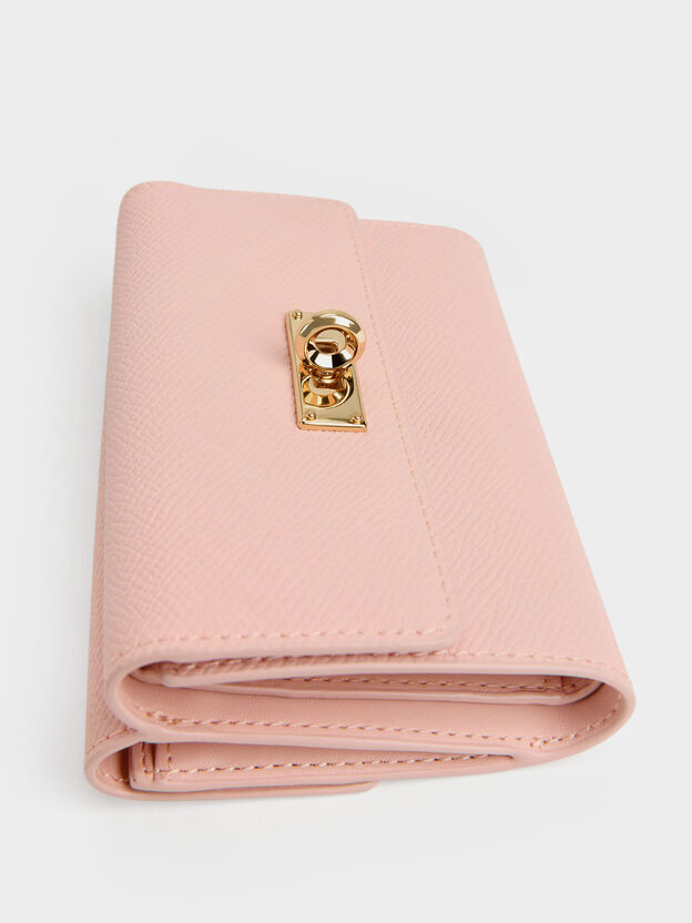 Tricha Turn-Lock Wallet, Pink, hi-res