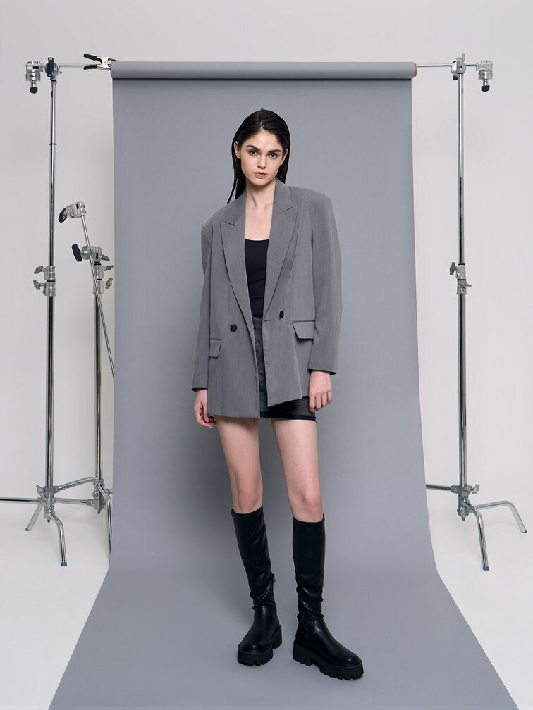 Imogen Chunky Platform Knee-High Boots, Black, hi-res