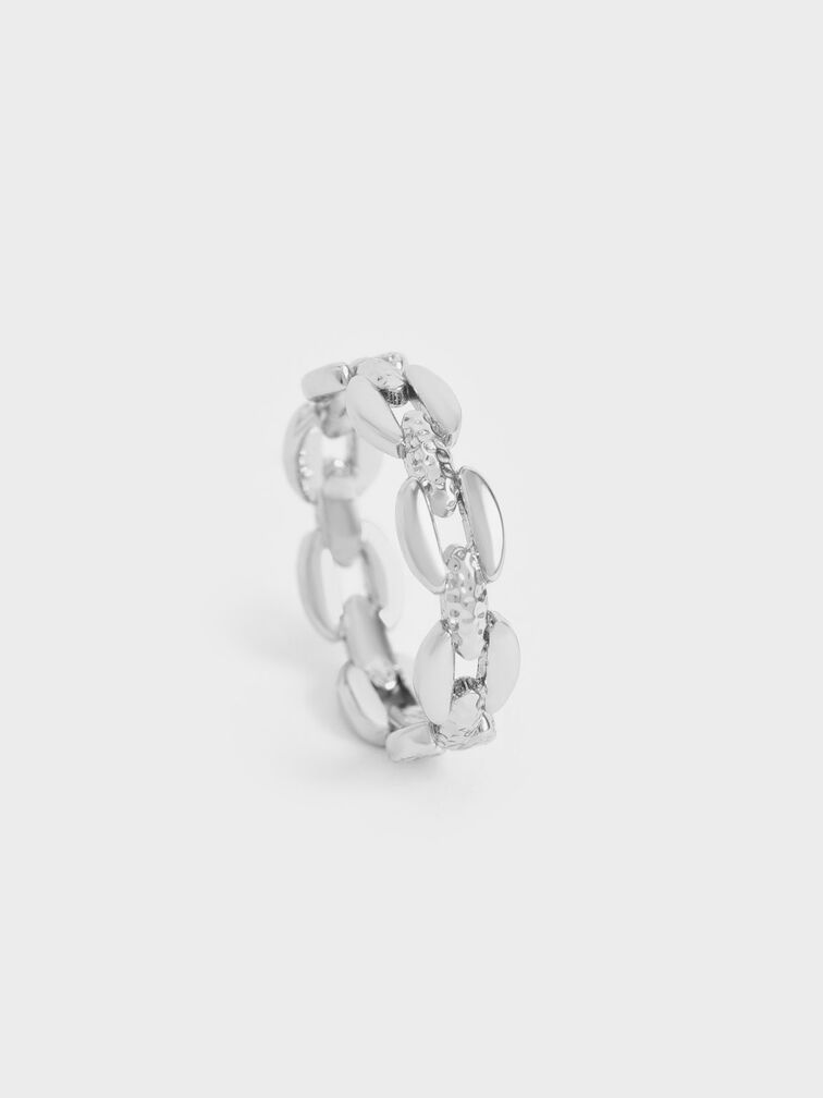 Chain-Link Ring, Silver, hi-res