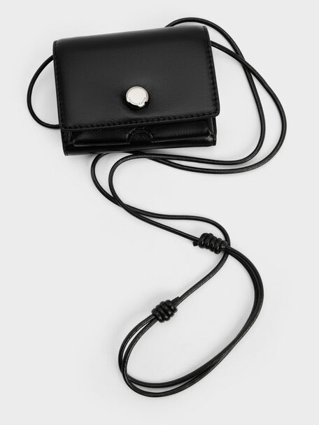 Zevon Knotted-Strap Wallet On Chain, Noir, hi-res