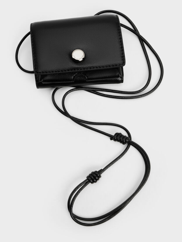 Zevon Knotted-Strap Wallet On Chain, Noir, hi-res
