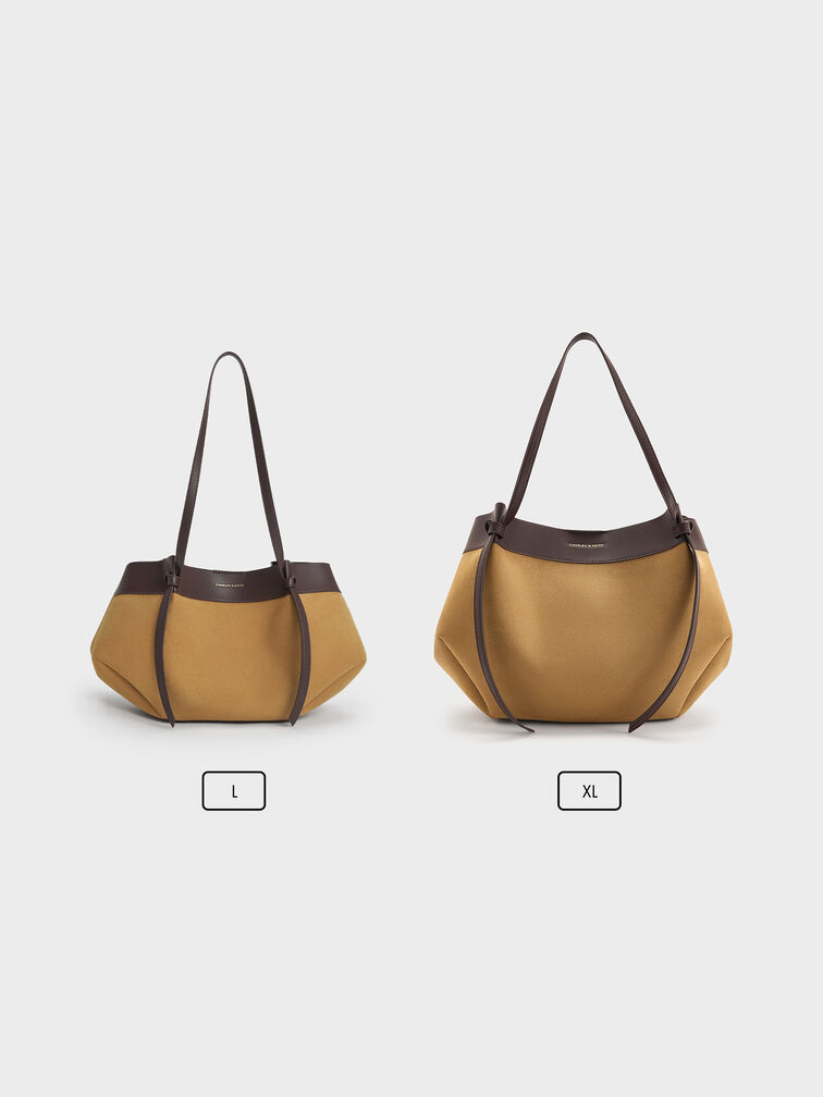 Calla Faux Suede Tote Bag, Sahara Sand, hi-res