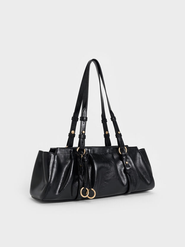 Britton Elongated Shoulder Bag, Black, hi-res
