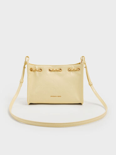 Duo Quilted Drawstring Bucket Bag, Butter Yellow, hi-res