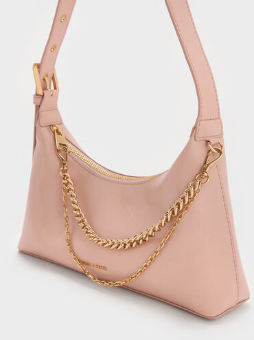 Atwood Chain-Embellished Shoulder Bag, Light Pink, hi-res
