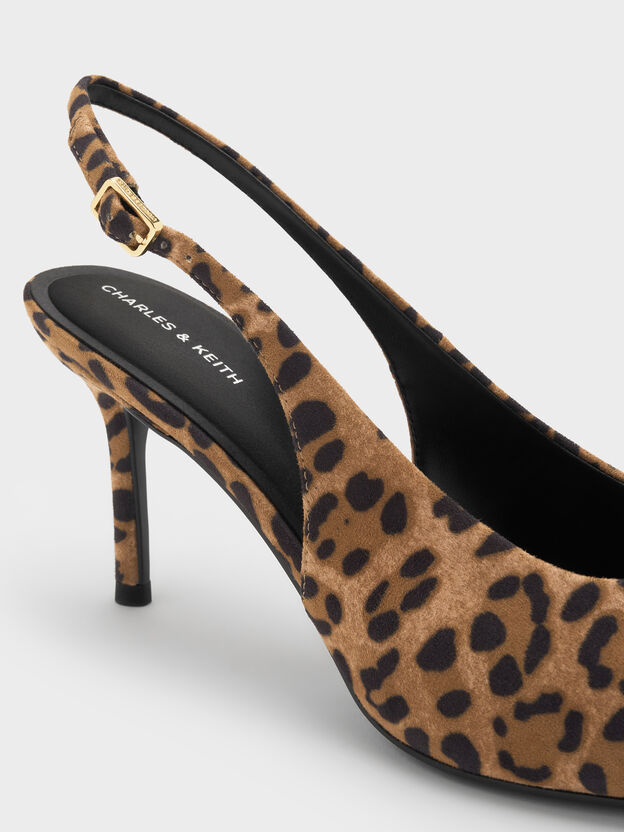 Emelia Leopard-Print Slingback Pumps, Animal Print Natural, hi-res