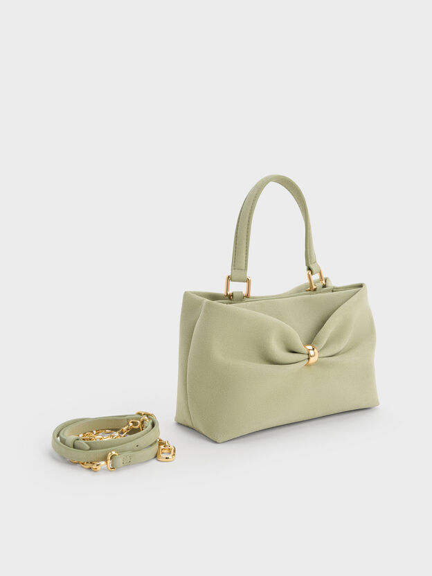 Halsey Ruched Top Handle Bag, Pale Sage, hi-res