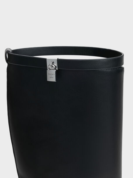 Griselda Knee-High Boots, Black, hi-res