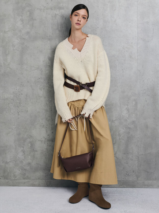 Larsen Buckle-Strap Shoulder Bag, Plum, hi-res