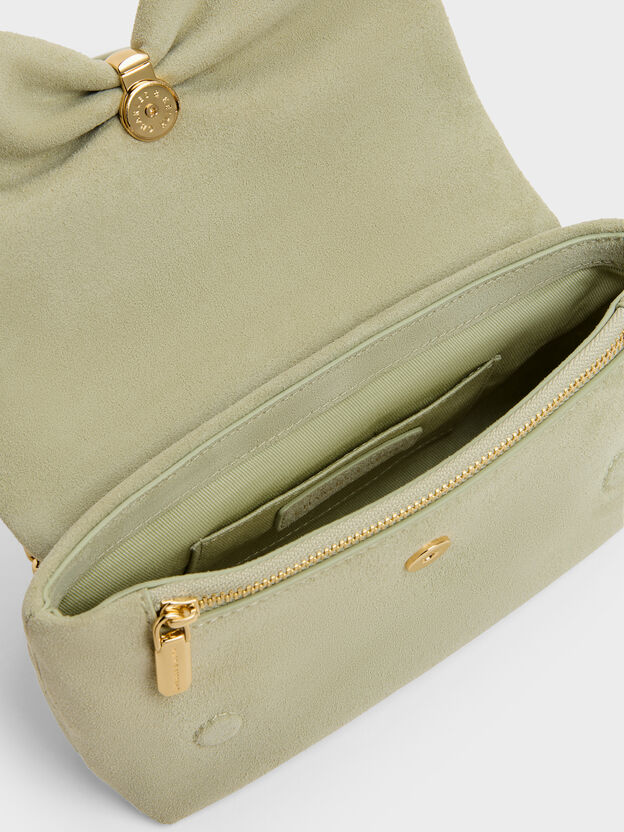 Halsey Ruched Chain Shoulder Bag, Pale Sage, hi-res