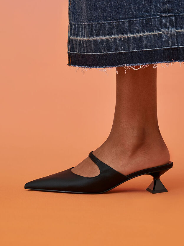 Vada Asymmetric Sculptural Heel Pumps, Black, hi-res