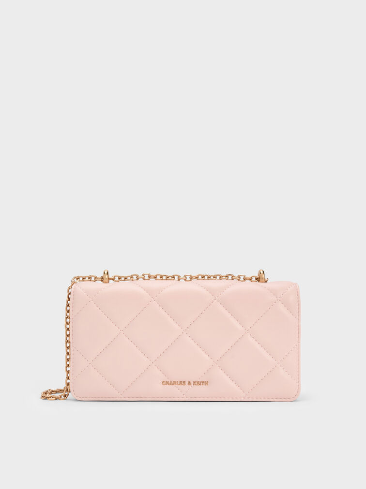 Paffuto Quilted Wallet On Chain, Soft Pink, hi-res