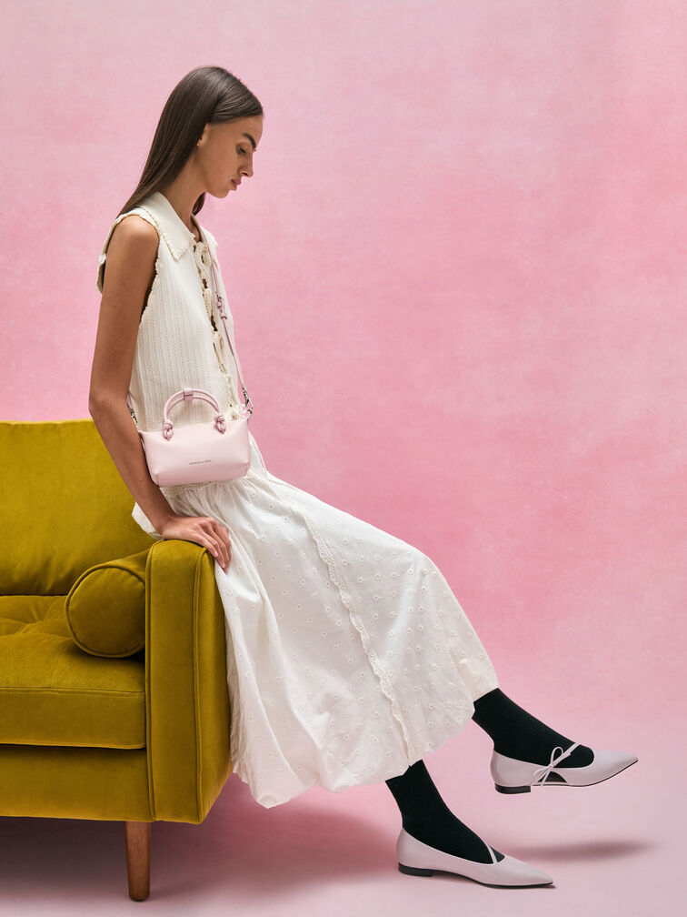 Sammie Knotted-Handle Tote Bag, Cotton Candy Pink, hi-res