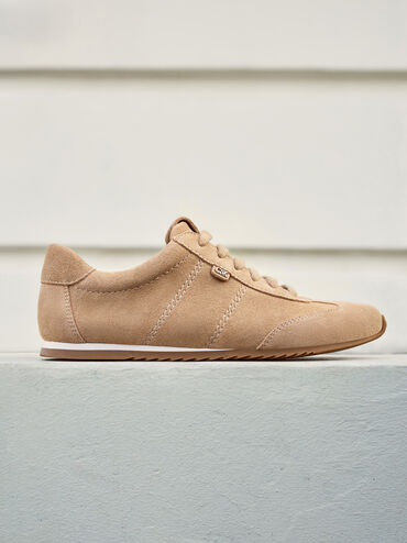 Jace Suede Sneakers, Beige, hi-res