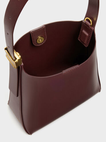 Edna Bucket Bag, Wineberry Red, hi-res