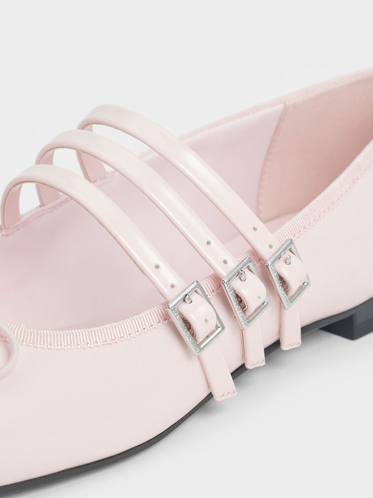 Triple-Strap Mary Janes, Light Pink, hi-res
