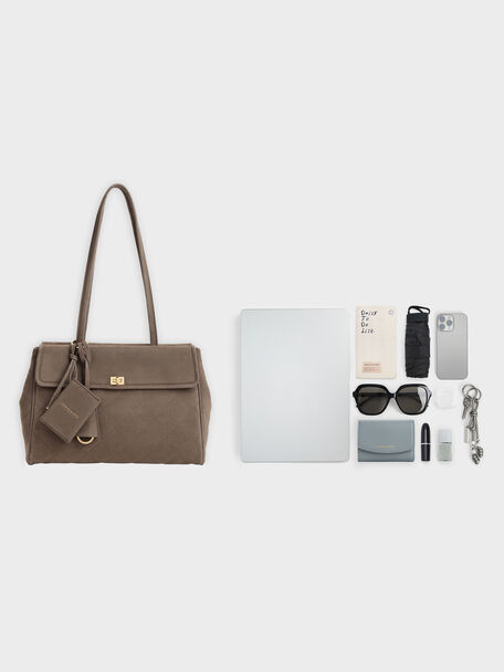 XL Apfra Quilted Tote Bag, Stone Grey, hi-res