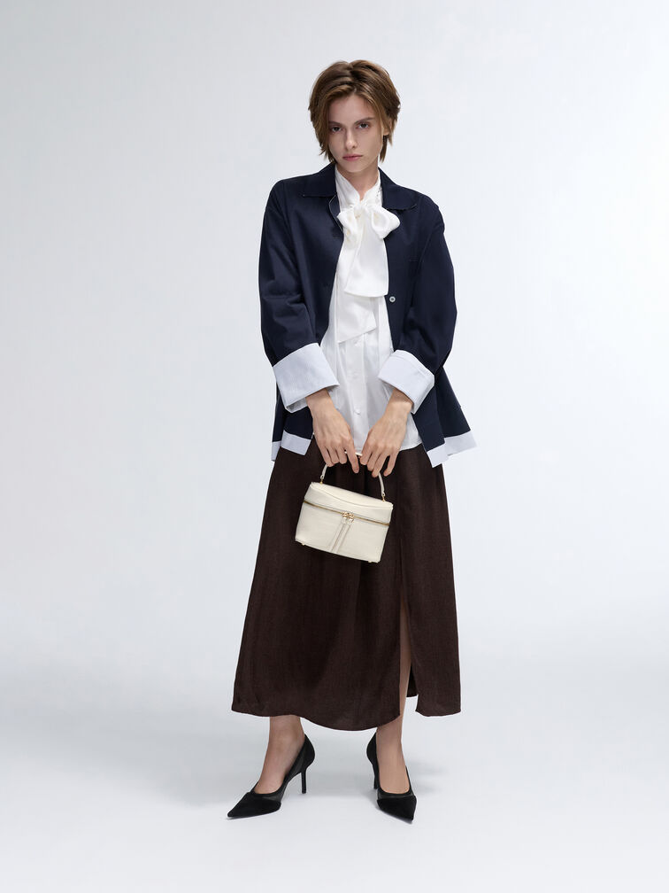 Pansy Croc-Effect Vanity Bag, Cream, hi-res