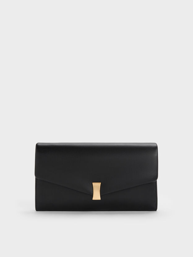 Lilibet Chain-Strap Long Wallet, Black, hi-res