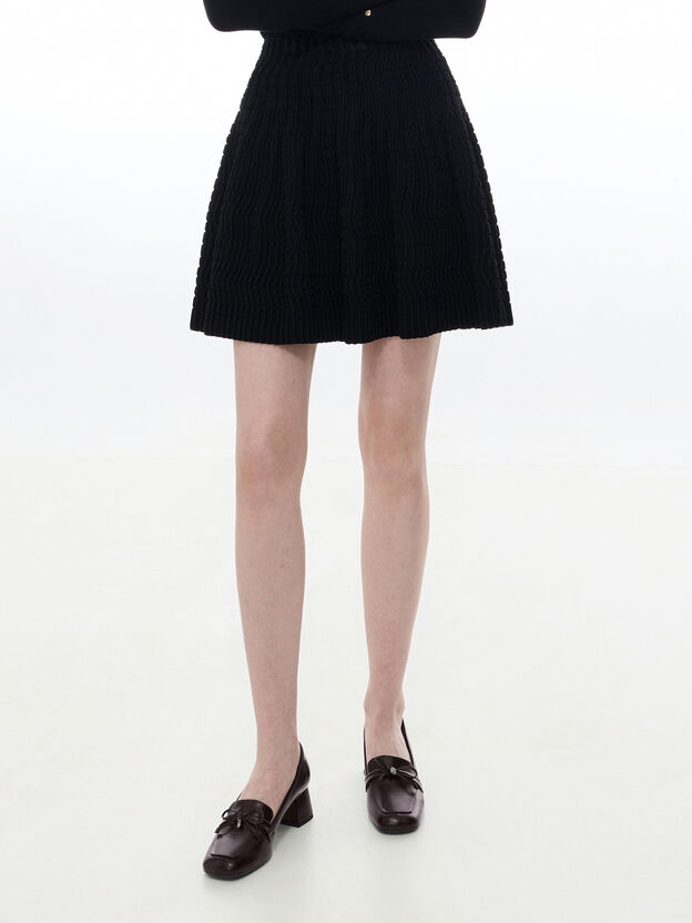 Circle-Charm Bow Loafer Pumps, Burgundy, hi-res