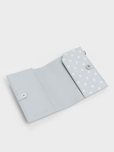 Noelle Polka-Dot Passport Holder, Sea Salt Blue, hi-res