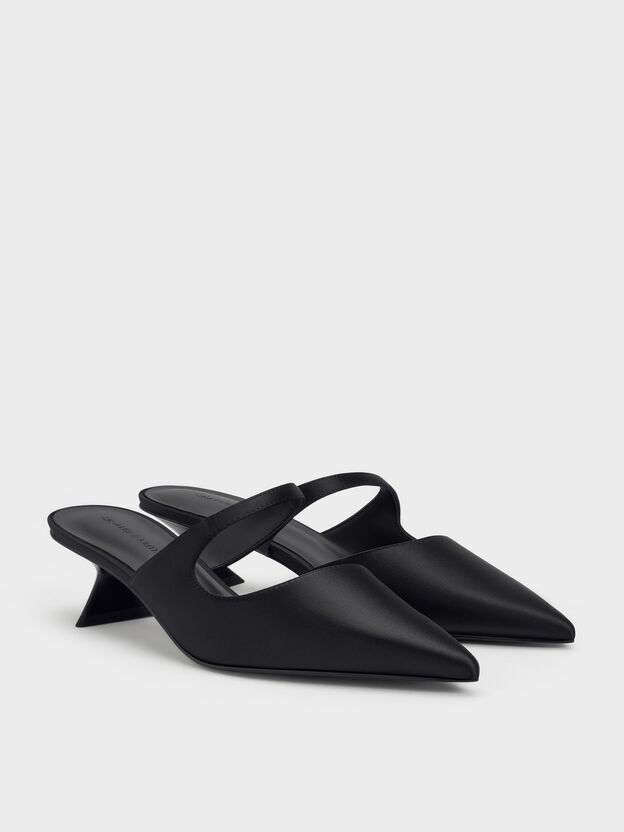 Vada Asymmetric Sculptural Heel Pumps, Black, hi-res