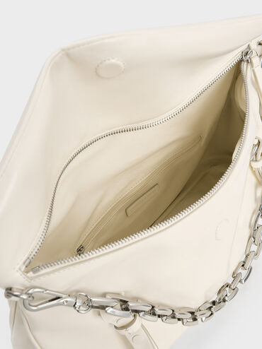 Andromeda Chunky-Chain Trapeze Tote Bag, Cream, hi-res
