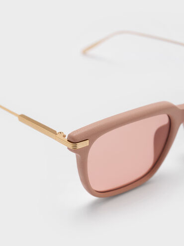 Aura Rectangular Sunglasses, Pink, hi-res