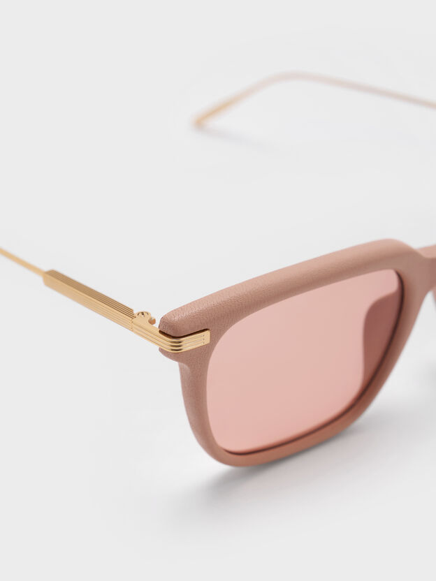 Aura Rectangular Sunglasses, Pink, hi-res