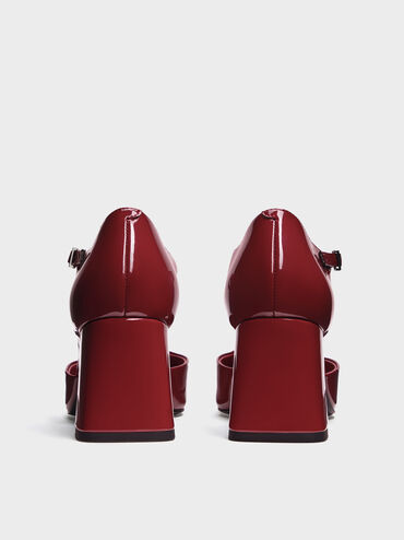 Patricia Patent Square-Toe D'Orsay Pumps, Burgundy, hi-res