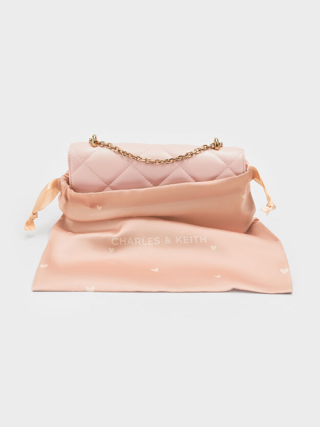 Paffuto Quilted Wallet On Chain, Soft Pink, hi-res