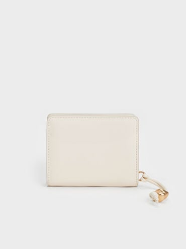 Augustine Sculptural-Detail Small Wallet, Cream, hi-res