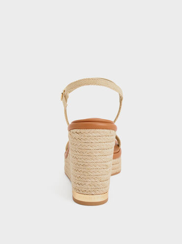 Woven Espadrille Wedges, Sand, hi-res