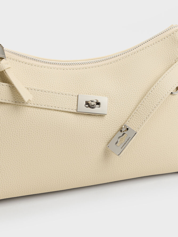 Dinora Belted Shoulder Bag, Chalk, hi-res