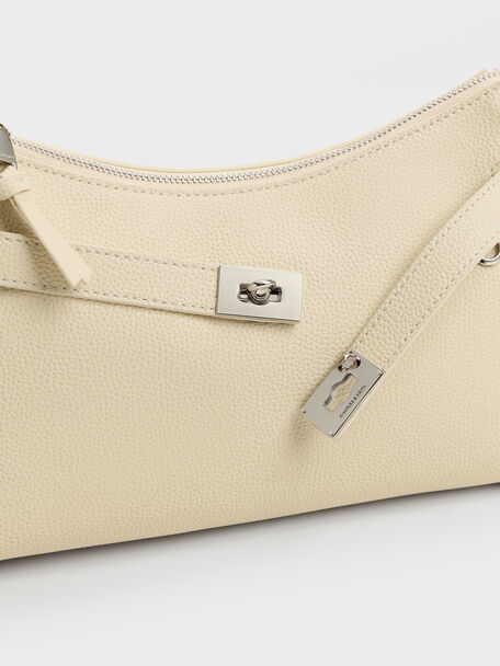 Dinora Belted Shoulder Bag, Chalk, hi-res