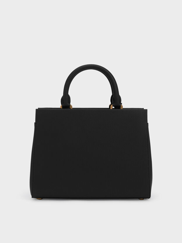 Mirabelle Structured Top Handle bag, Black, hi-res
