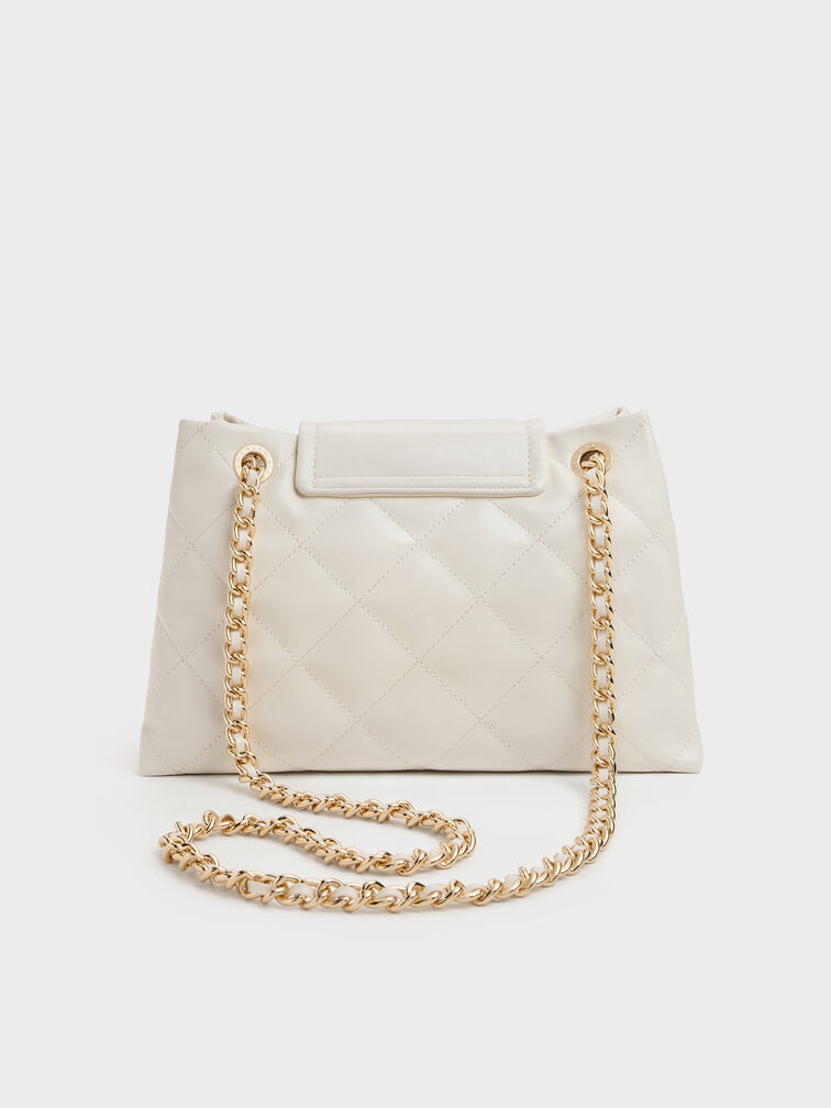 Apfra Quilted Shoulder Bag, Cream, hi-res