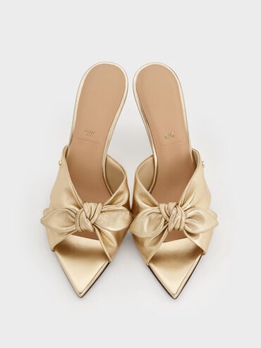 Jayce Metallic Leather Stiletto Mules, Gold, hi-res