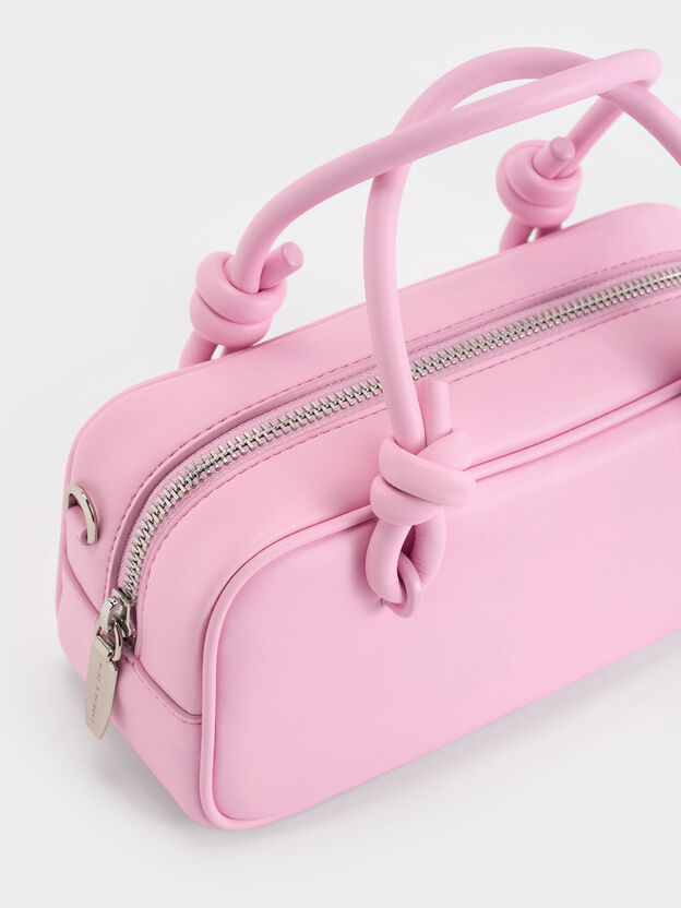Sammie Knotted-Handle Boxy Bag, Bubble Gum Pink, hi-res
