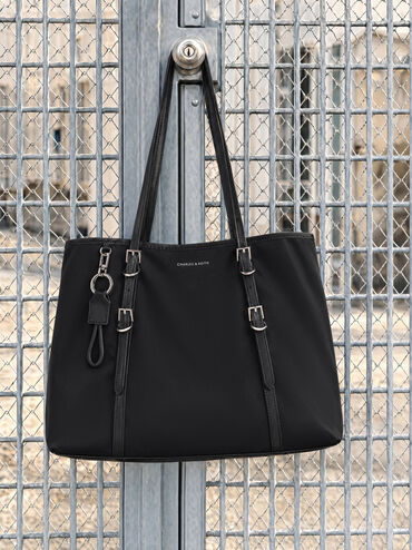 Levy Nylon Tote Bag, Noir, hi-res