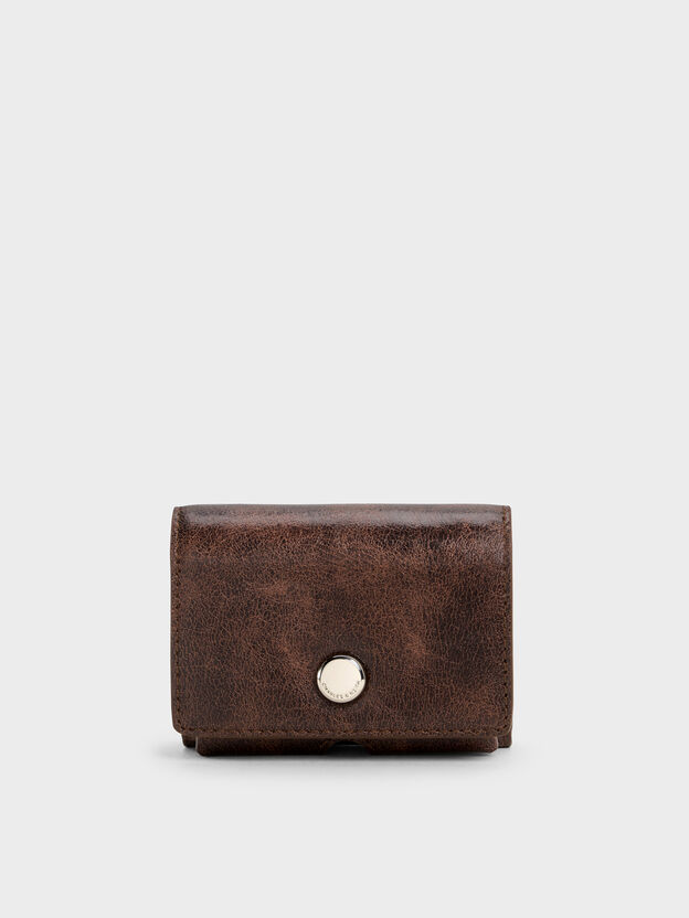 Zevon Knotted-Strap Wallet On Chain, Distressed Coffee, hi-res