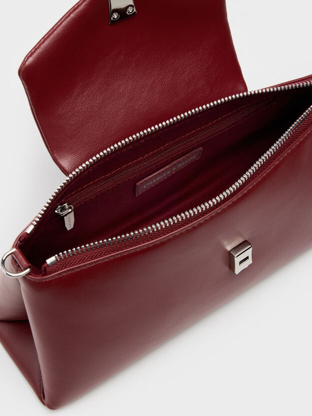 Lilibet Elongated Top Handle Bag, Burgundy, hi-res